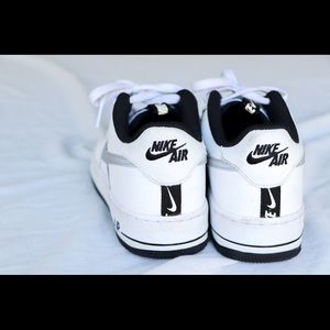 Nike airs black and white with reflective swoosh